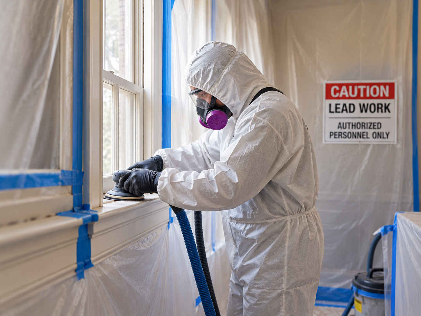 Lead paint being removed