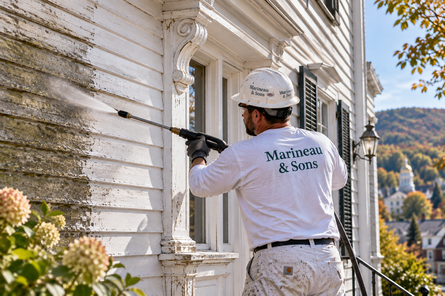 power washing building